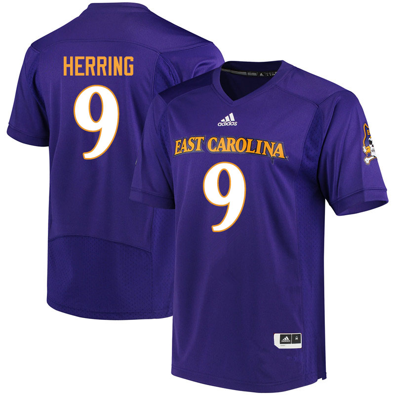 Men #9 Reid Herring ECU Pirates College Football Jerseys Sale-Purple - Click Image to Close